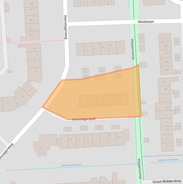 Kaart van postcodegebied 3871PA.