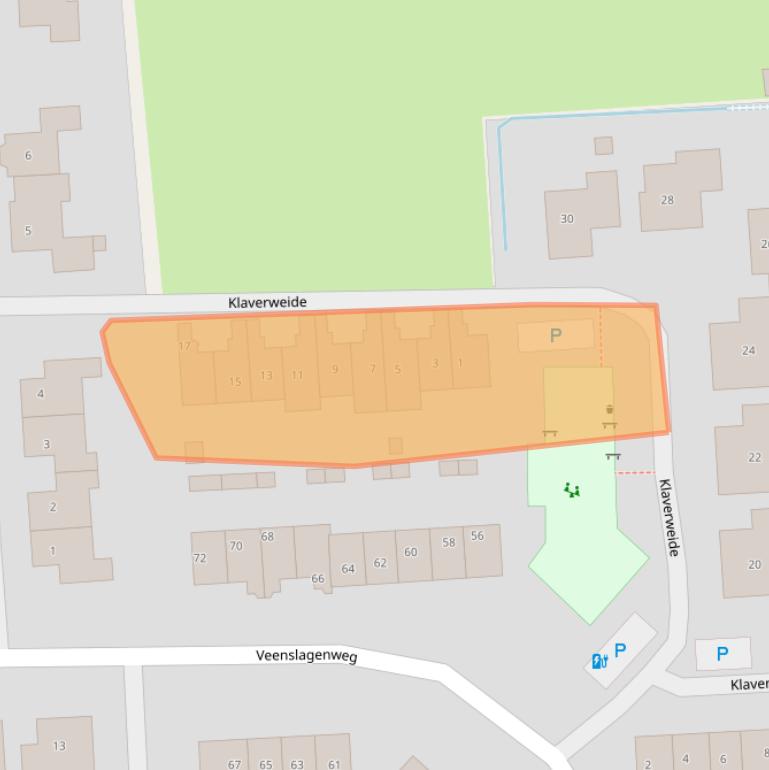 Kaart van postcodegebied 3871PC.