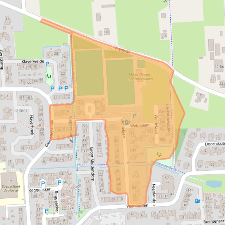 Kaart van postcodegebied 3871PP.