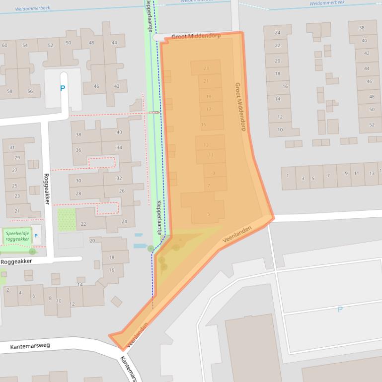 Kaart van postcodegebied 3871PS.