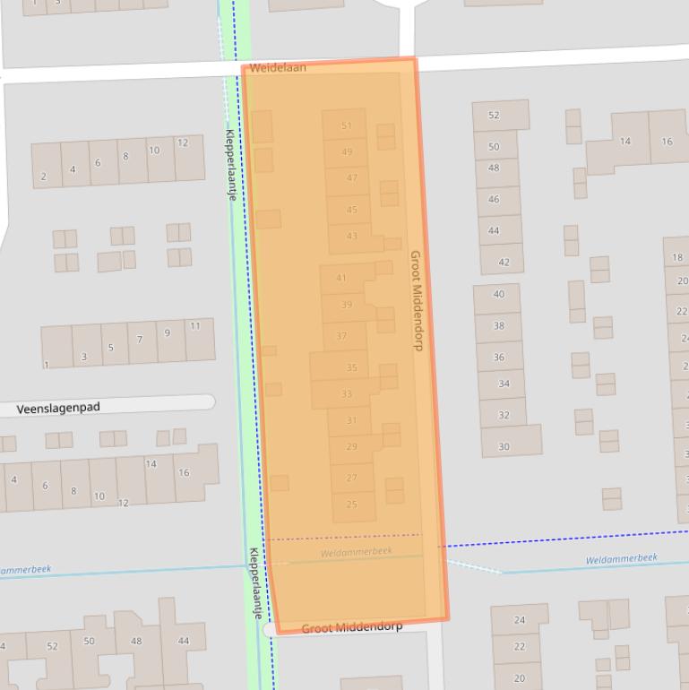 Kaart van postcodegebied 3871PT.