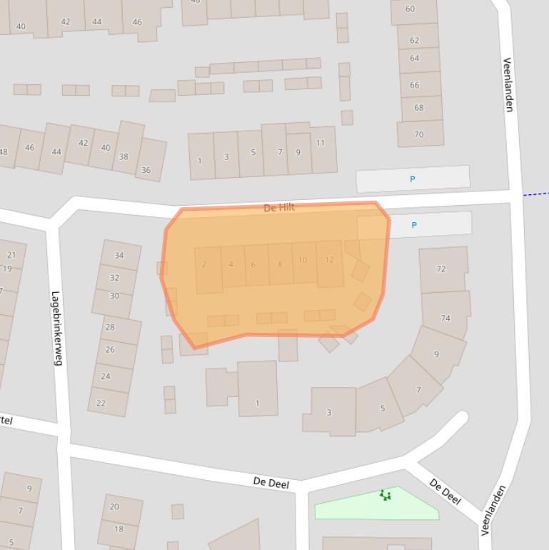 Kaart van postcodegebied 3871RH.