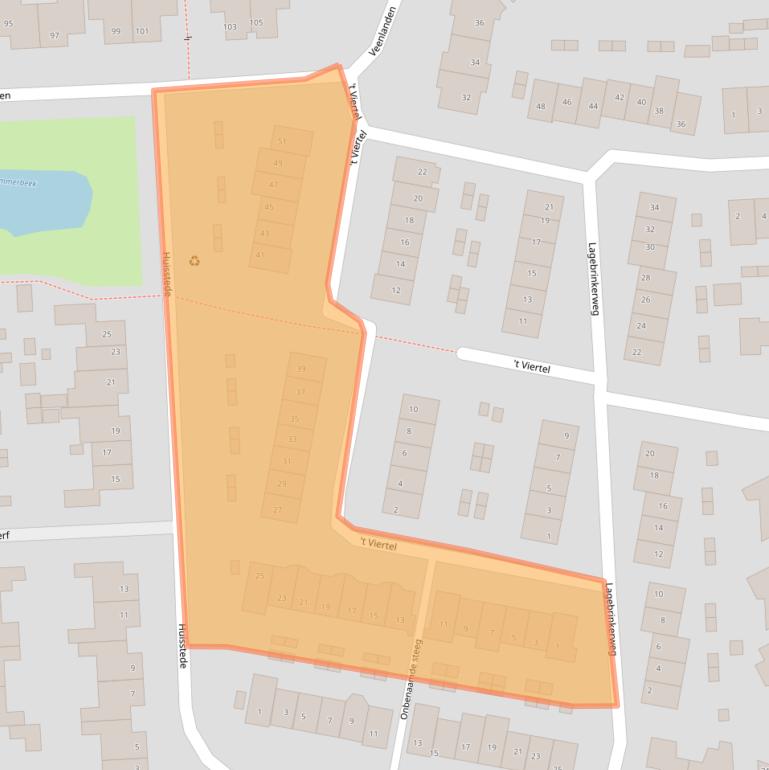 Kaart van postcodegebied 3871RL.