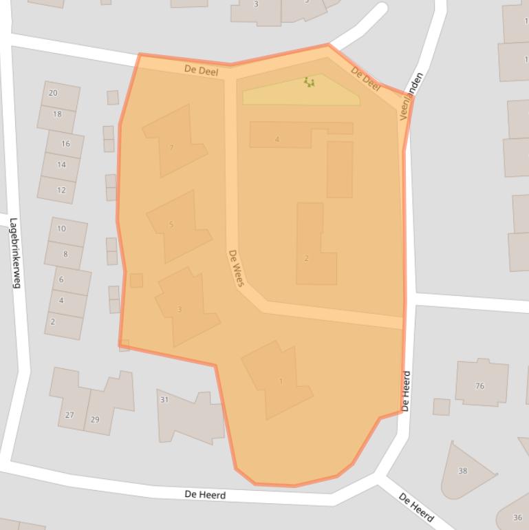 Kaart van postcodegebied 3871RW.