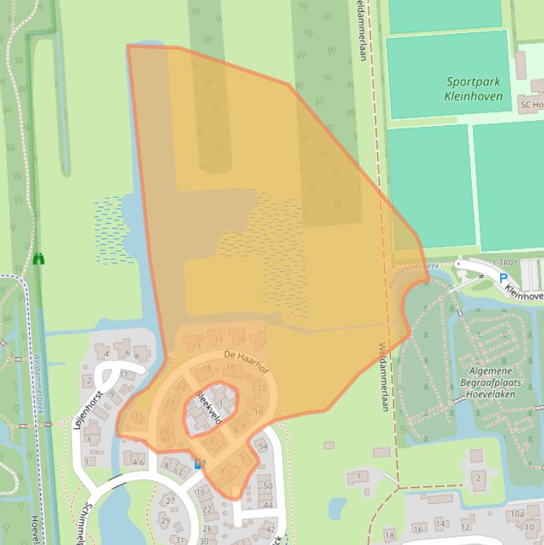 Kaart van postcodegebied 3871SE.