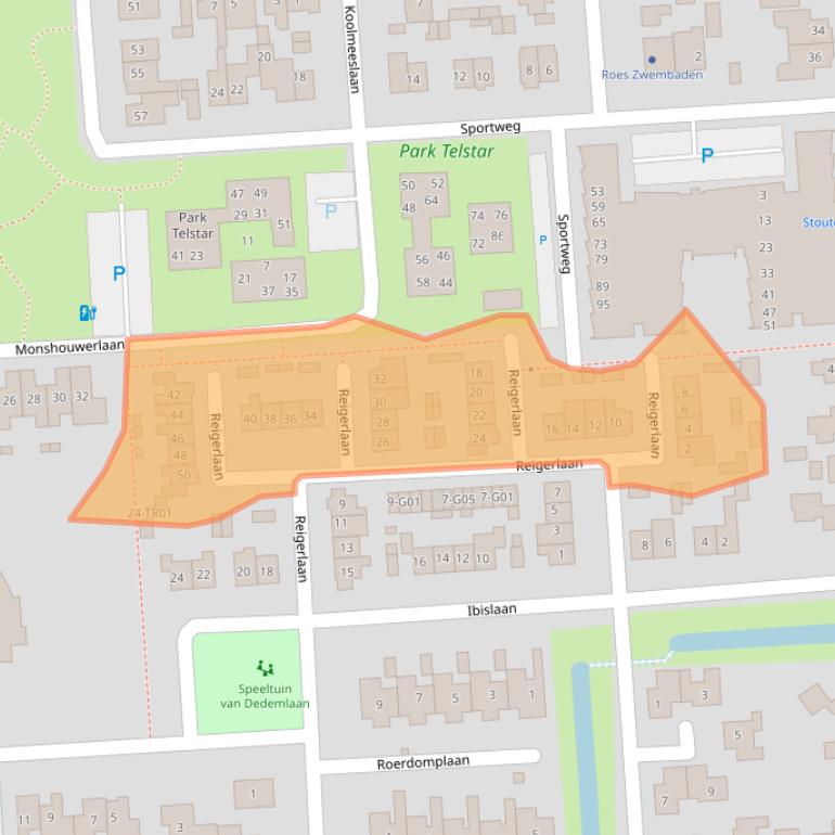 Kaart van postcodegebied 3871TC.