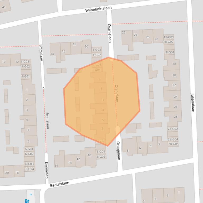 Kaart van postcodegebied 3871VD.