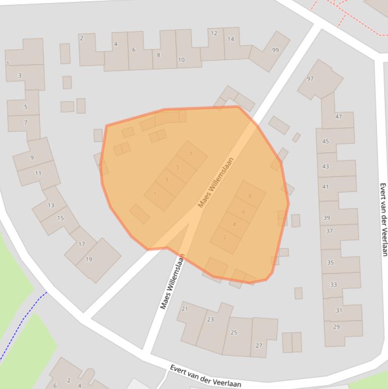Kaart van postcodegebied 3871XH.