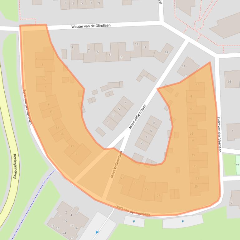 Kaart van postcodegebied 3871XJ.