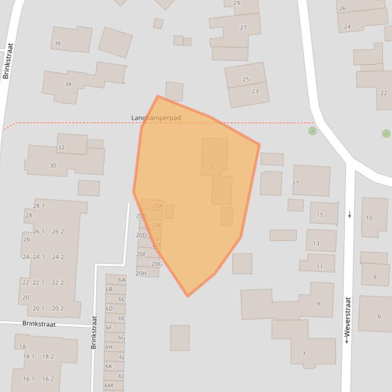 Kaart van postcodegebied 3881AJ.