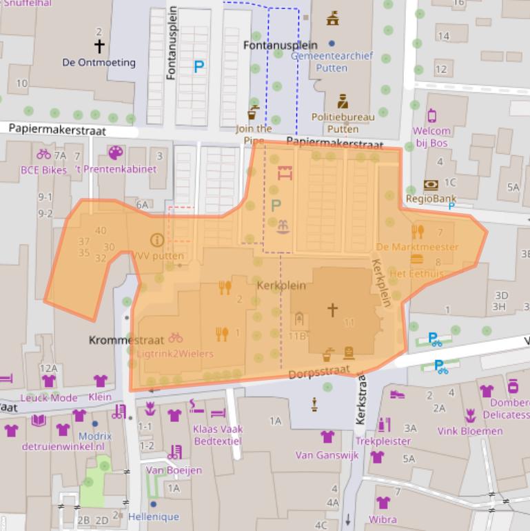 Kaart van postcodegebied 3881BH.