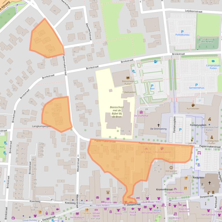 Kaart van postcodegebied 3881BK.