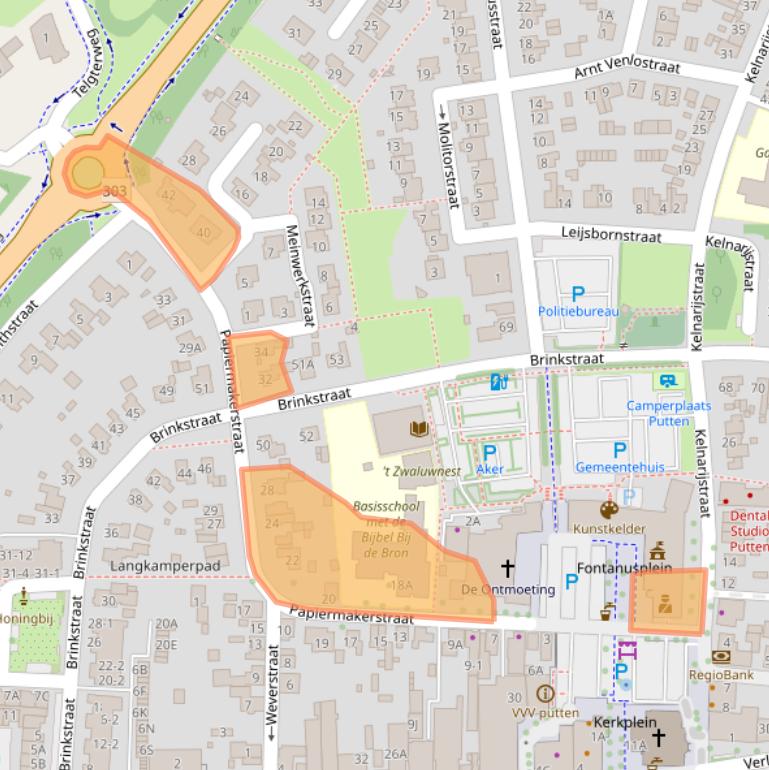 Kaart van postcodegebied 3881BL.