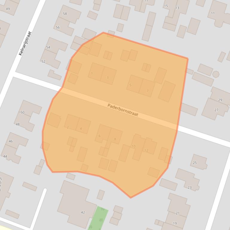 Kaart van postcodegebied 3881CD.