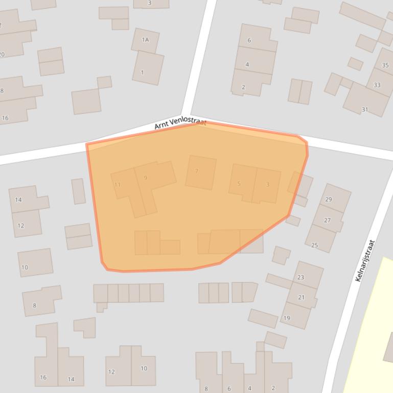 Kaart van postcodegebied 3881CJ.