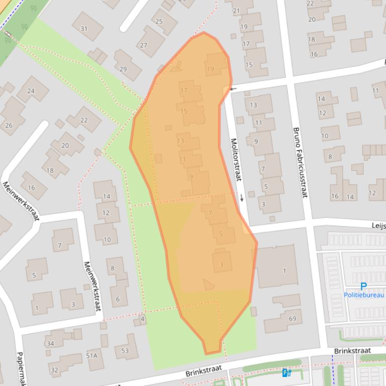 Kaart van postcodegebied 3881CN.