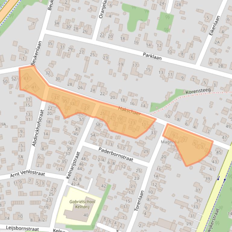 Kaart van postcodegebied 3881CP.