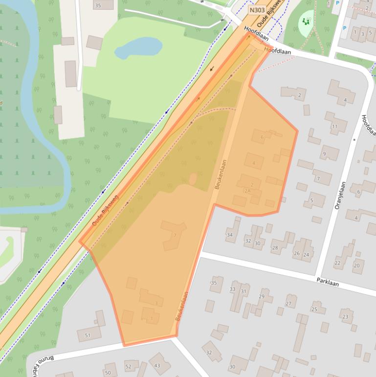 Kaart van postcodegebied 3881CX.