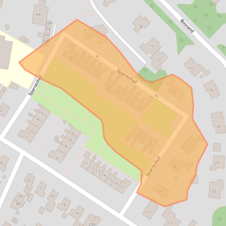 Kaart van postcodegebied 3881DC.