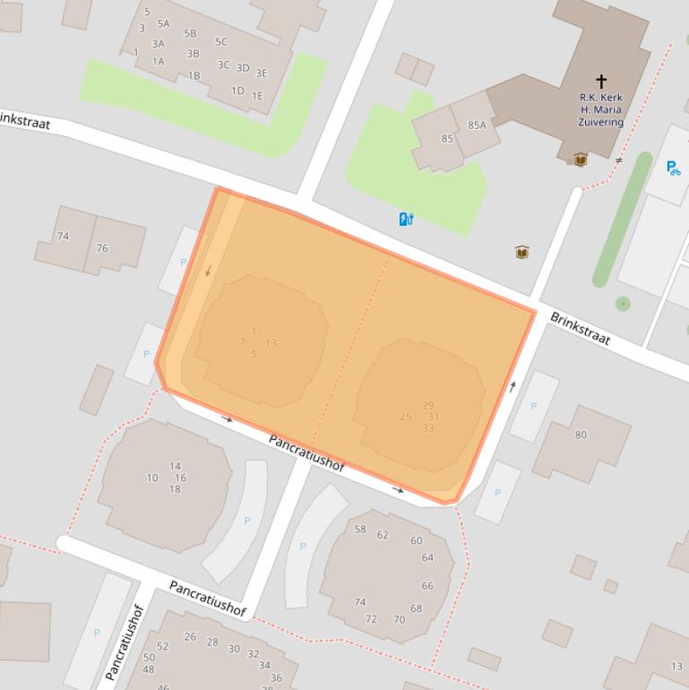 Kaart van postcodegebied 3881DE.