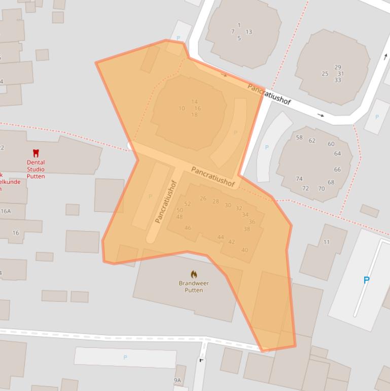 Kaart van postcodegebied 3881DG.