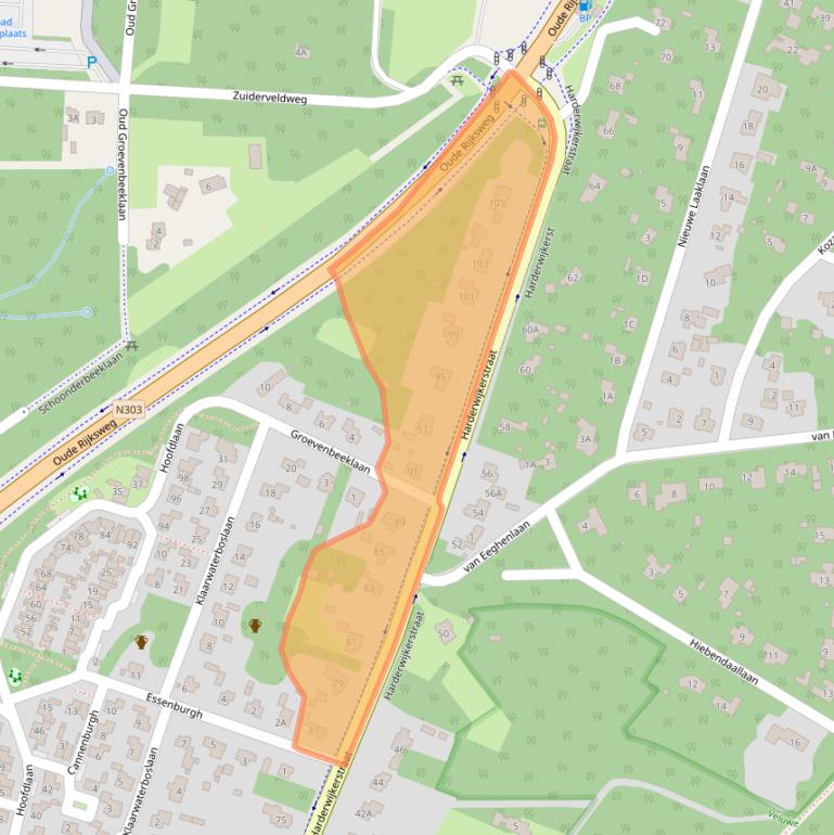 Kaart van postcodegebied 3881EG.