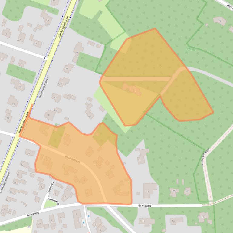 Kaart van postcodegebied 3881EL.