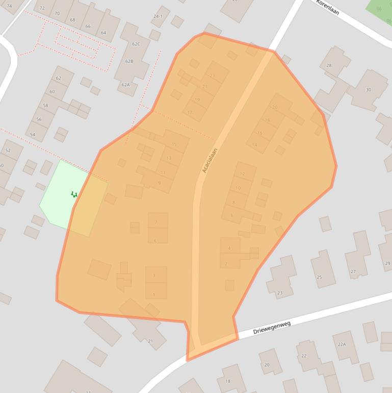 Kaart van postcodegebied 3881EV.