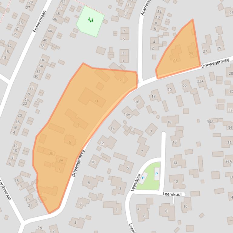 Kaart van postcodegebied 3881EW.