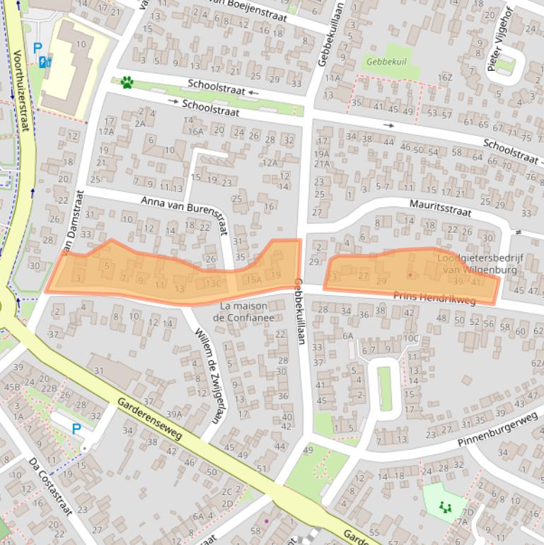 Kaart van postcodegebied 3881GA.