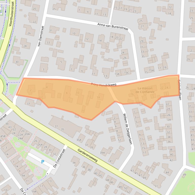Kaart van postcodegebied 3881GD.