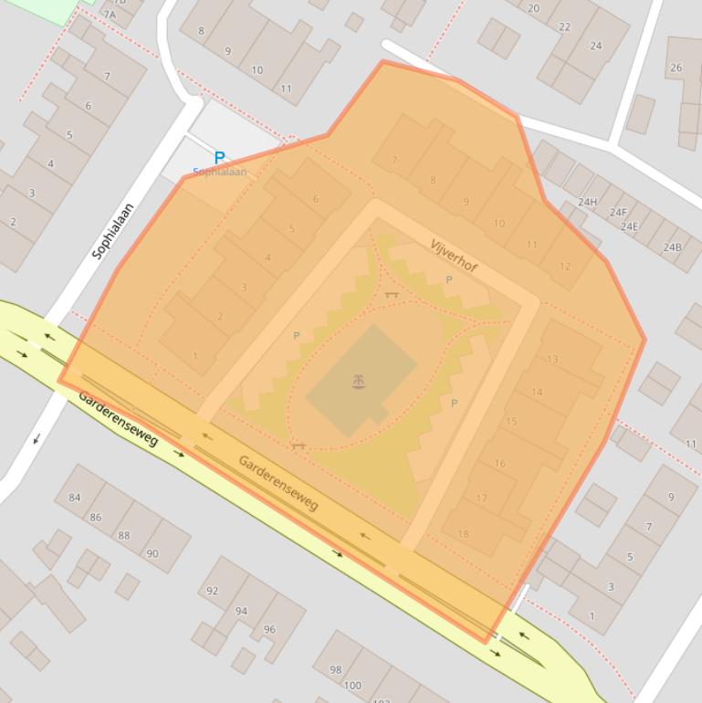 Kaart van postcodegebied 3881GR.