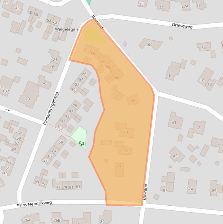 Kaart van postcodegebied 3881GW.