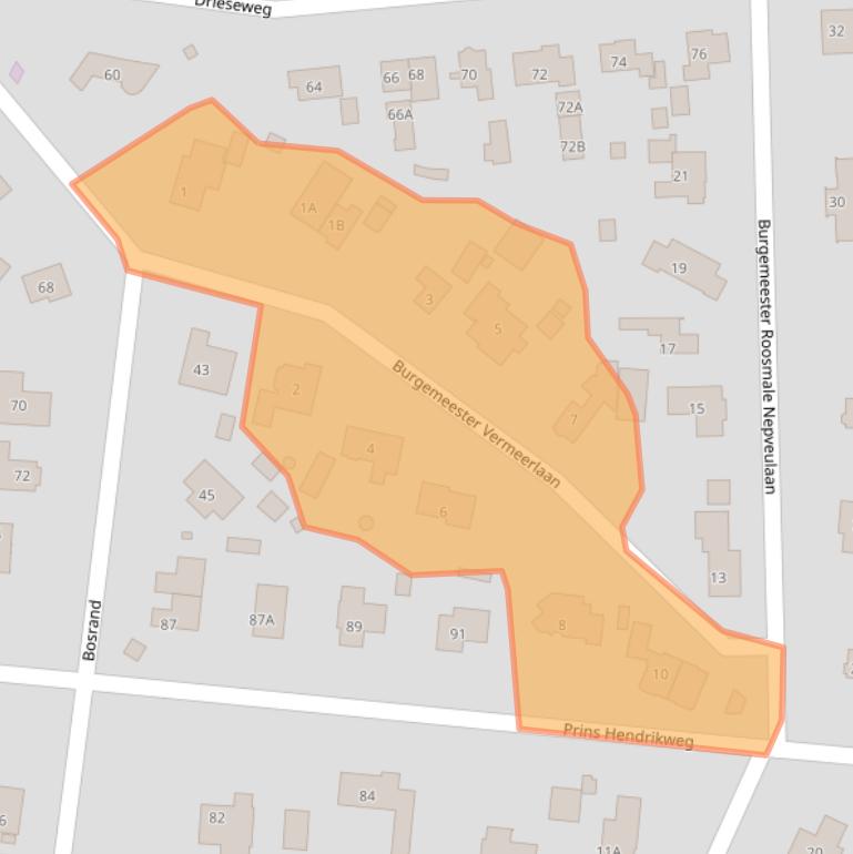 Kaart van postcodegebied 3881GZ.