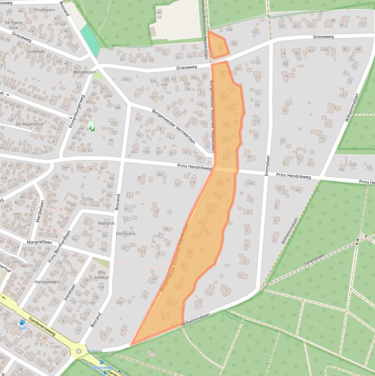 Kaart van postcodegebied 3881HB.