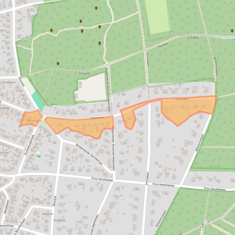 Kaart van postcodegebied 3881HE.