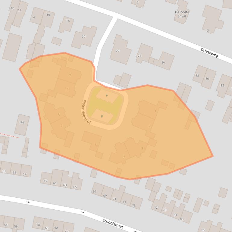 Kaart van postcodegebied 3881HG.