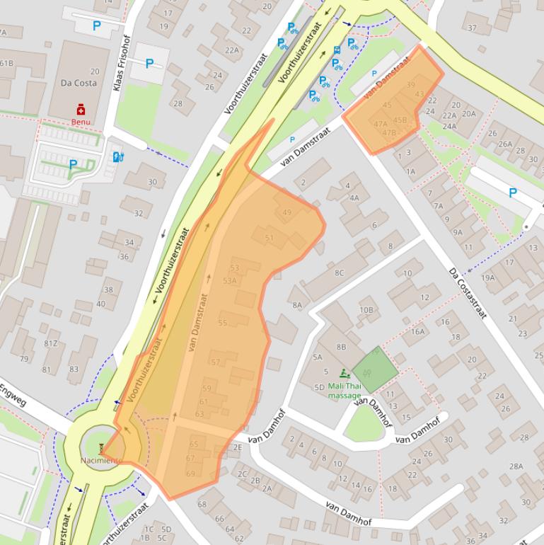 Kaart van postcodegebied 3881JB.