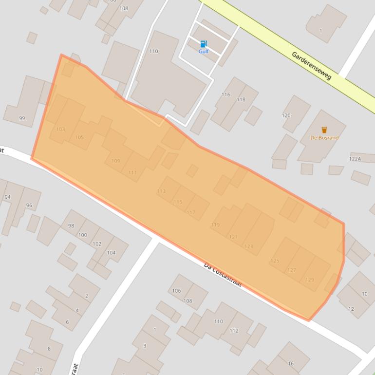 Kaart van postcodegebied 3881JG.