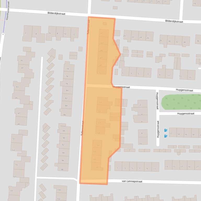 Kaart van postcodegebied 3881JS.