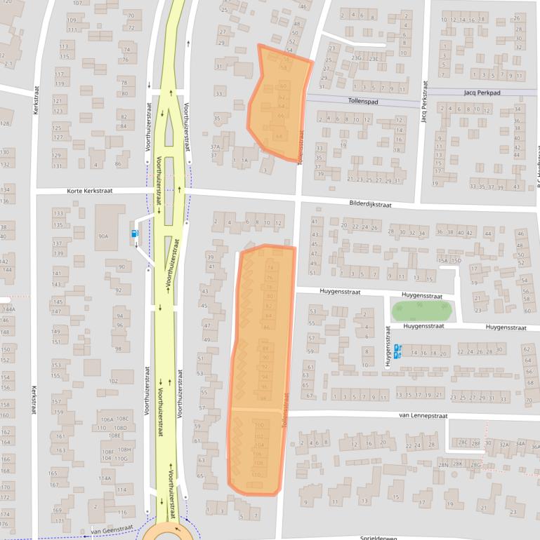 Kaart van postcodegebied 3881JV.
