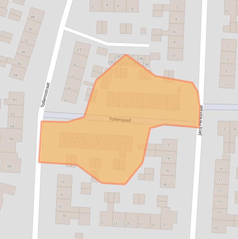 Kaart van postcodegebied 3881JW.