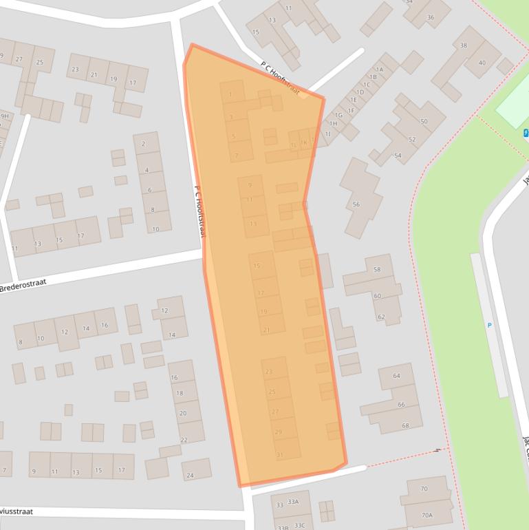 Kaart van postcodegebied 3881KC.