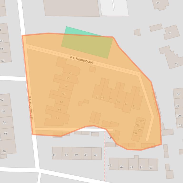 Kaart van postcodegebied 3881KD.