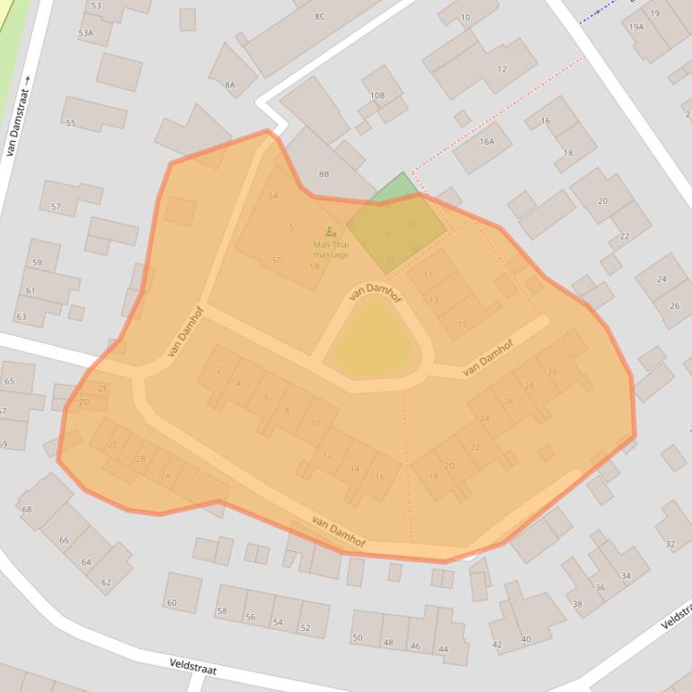 Kaart van postcodegebied 3881KH.