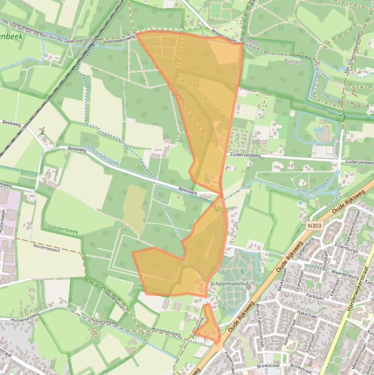 Kaart van postcodegebied 3881LL.