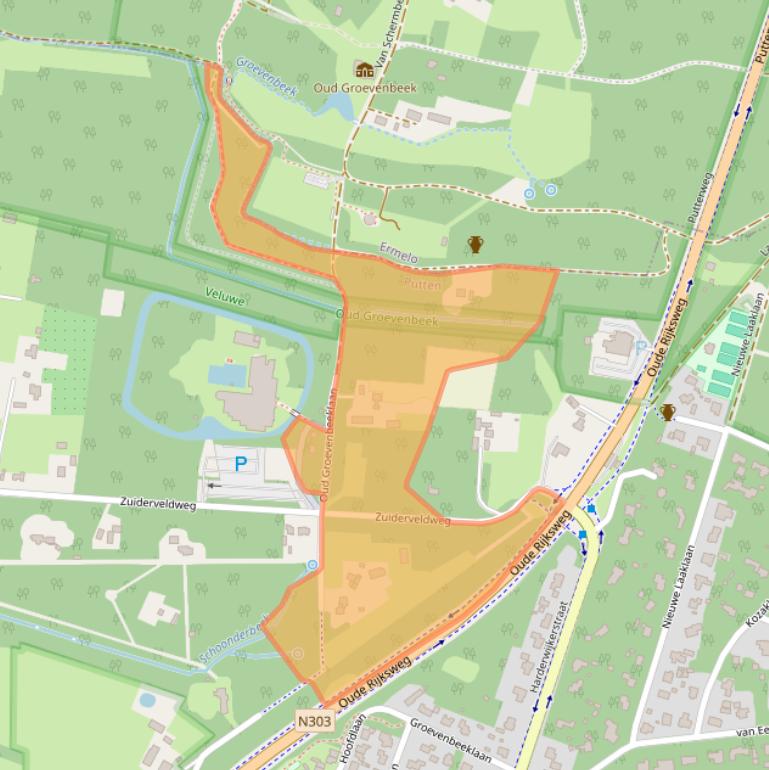 Kaart van postcodegebied 3881LV.