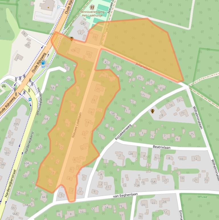 Kaart van postcodegebied 3881MH.