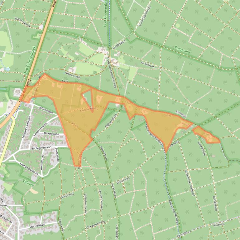 Kaart van postcodegebied 3881MK.