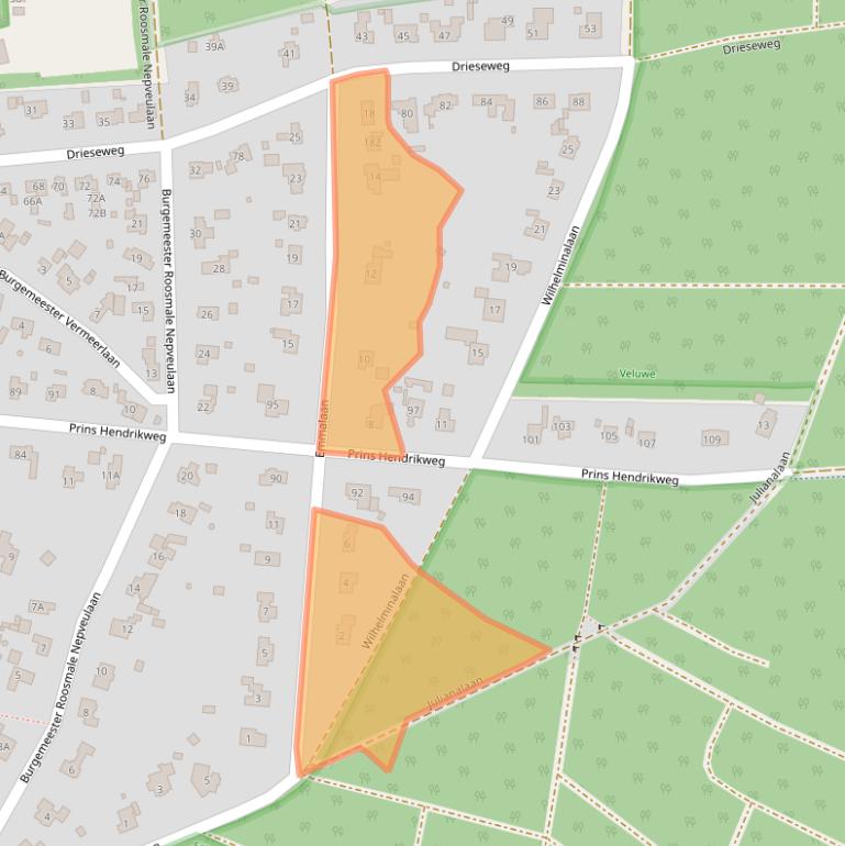 Kaart van postcodegebied 3881MT.